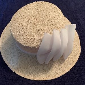 Straw Hat with white bow